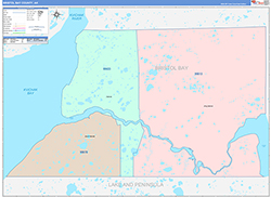 Bristol BayBorough (County), AK Wall Map Color Cast Style 2026